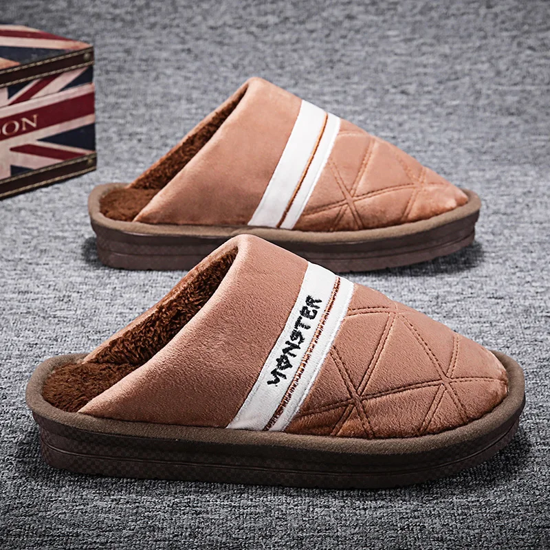 Слиперы M & V мужские зимние теплые плюшевые хлопковые слиперы модные домашние