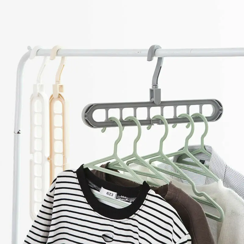 

AU Plastic Hanger Wardrobe Closet Bar Clothes Coat Organizer Space Saver