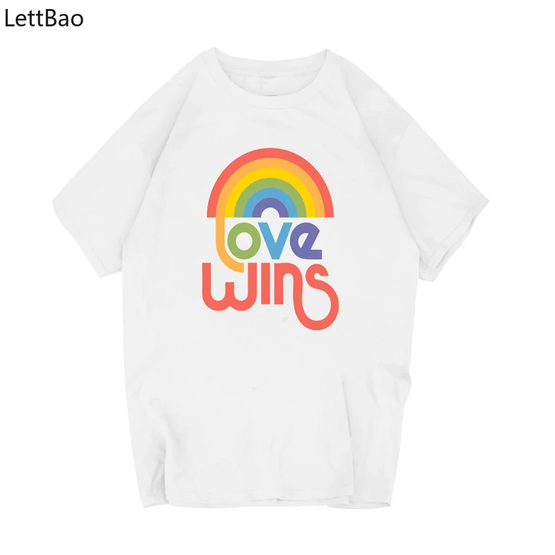 Love Wins Классическая Радужная Мужская/женская футболка графические футболки