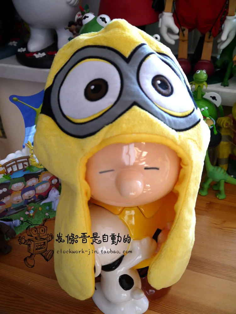 Детские шапки с мультяшными миньонами зимние креативные милые детские