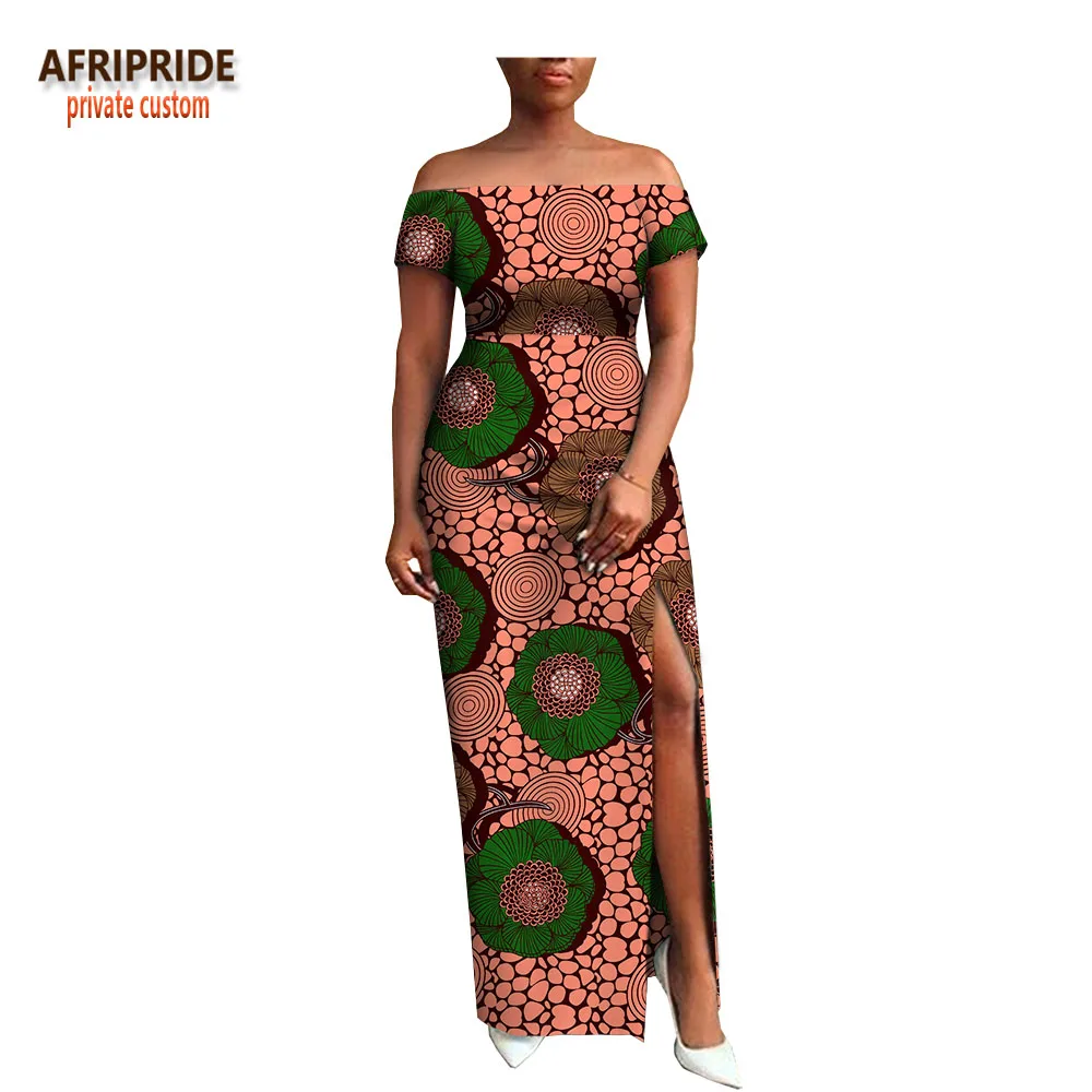 AFRIPRIDE, индивидуальная африканская одежда, осеннее платье, короткий рукав, макси, батик, боковое, вечернее платье для женщин, A722538 - Цвет: 270x