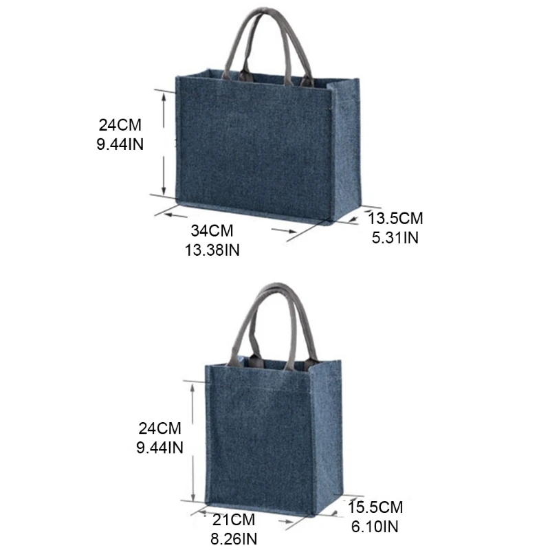 

Jute Burlap Tote Large Reusable Grocery Bags with Handles Women Shopping Bag Beach Travel Storage Organizer