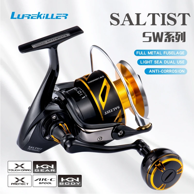 2021 Japan Made Lurekiller Full Metal Spinning Jigging Reel Saltist SW4000XG 5000XG 6000HG 10000HG 35kgs Drag Boat Popping Reel 2