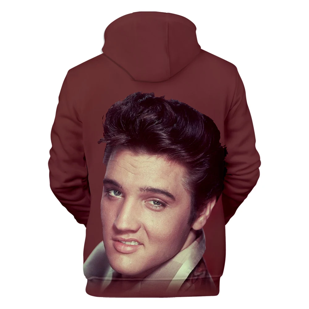 Elvis Presley new men and women 3D hoodie fashion orange casual Elvis Presley Harajuku 3DHooded autumn and winter pullover