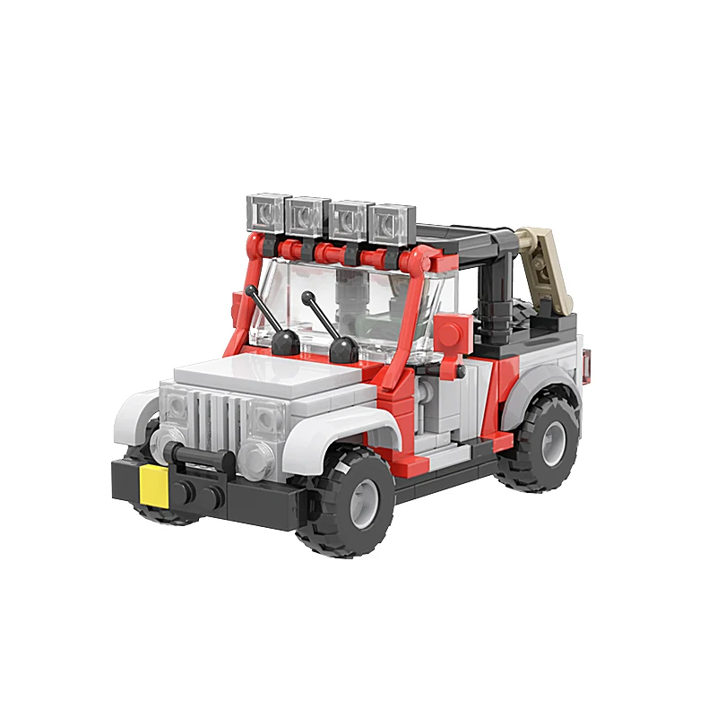 

MOC Willis Jeeped Dinosaur Park Century SUV Explorer Soldier Building Blocks German antiaircraft Bricks Toy for Children's Gifts