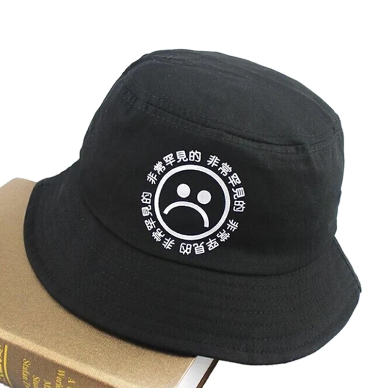 

1Pcs new Fashion Flat Fishman Hat Summer Vintage Black Bucket Hat Sad Boys Men Women Hip Hop Fishing Cap Sun hat