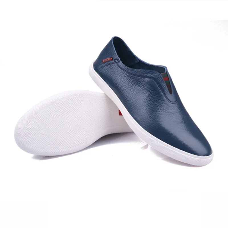 

Men Casual Leather Shoes Genuine Leather Fashion Loafers Shoes Men Soft Solid Color High Quality Flats High Quality
