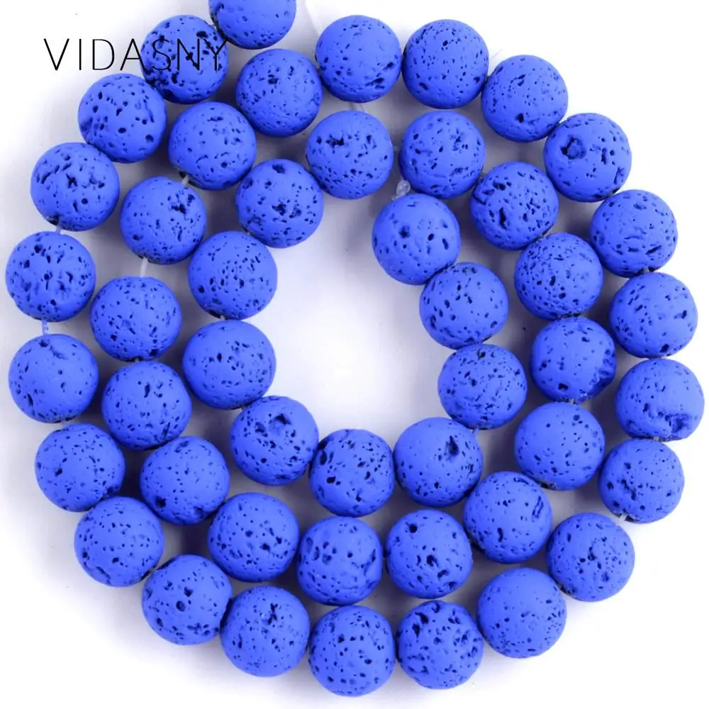

Blue Lava Hematite Natural Mineral Gem Stone Beads For Jewelry Making Round Beads 4 6 8 10mm Diy Bracelet Necklace Accessory 15"