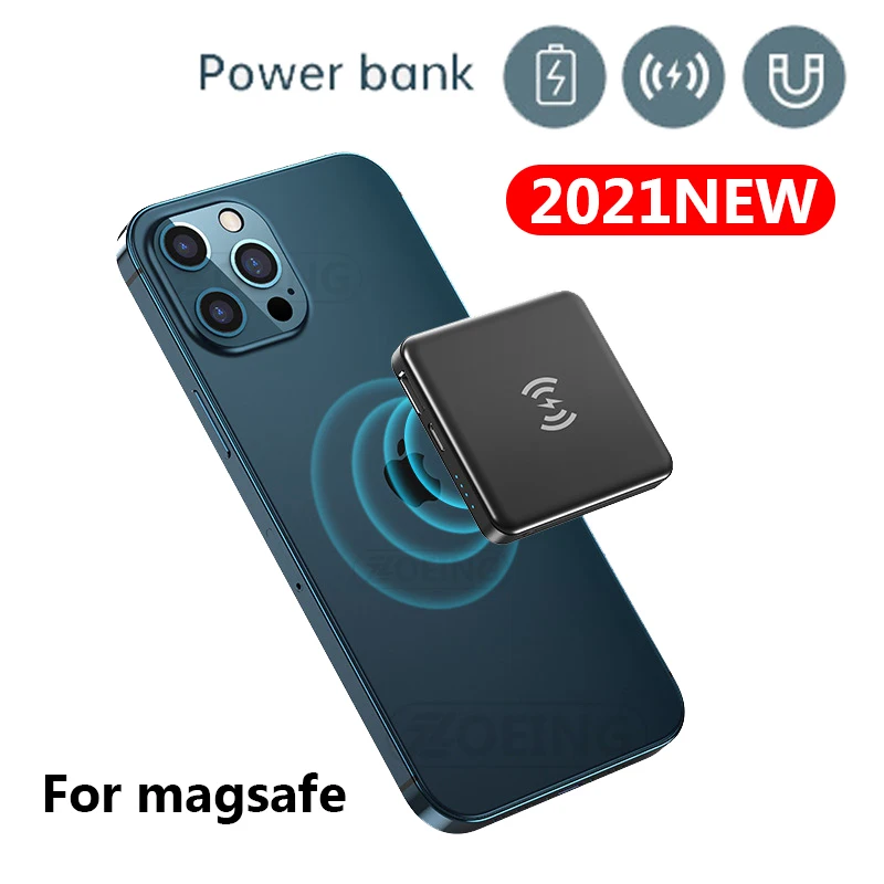 

5000mAh Magnetic Wireless PowerBank For Magsafe Power Bank Charger For iphone 12 12pro Max Magnet External Battery Fast Charging