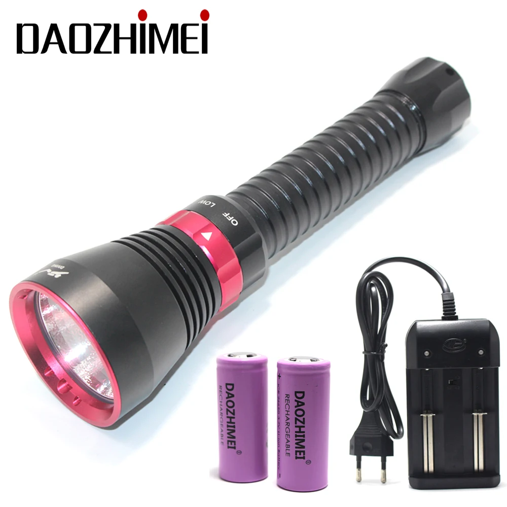 

Professional Diving Flashlight 6000 Lumen XHP70.2 LED Yellow light / White light 100M Waterproof Tactical Light Underwater Lamp
