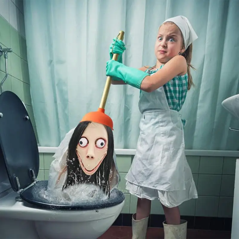 MOMO маска страшная латексная Горячая Момо взлом Игра Полная Голова с париком