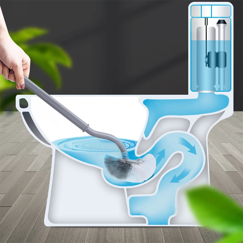 

Long Handle Toilet Cleaning Brush PP+soft Bristles Brush Bendable Toilet Accessories Brush for Wc Bathroom Accessories