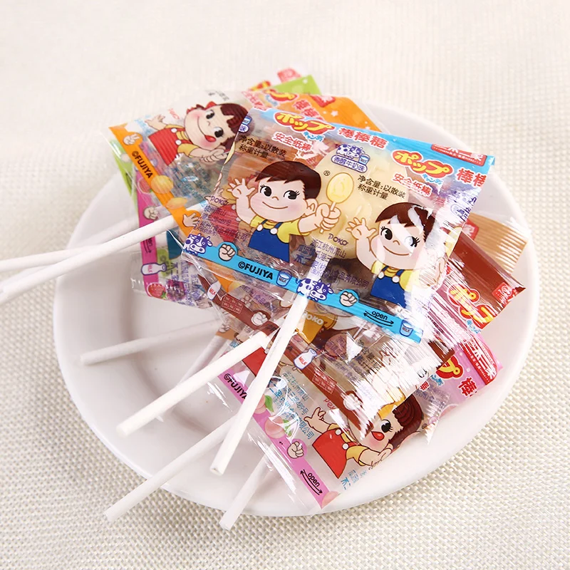 

Fujiya Lollipop Boxed Fruit Milk Chocolate Milk Tea Children's Day Children's Candy Safety Paper Stick