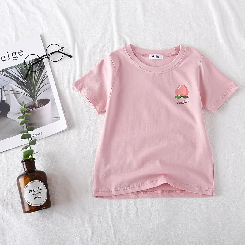 Новая милая детская футболка с принтом фруктов для девочек топы модная летняя