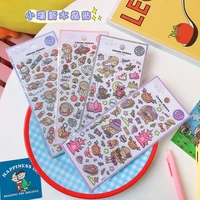 cartoon three dimensional epoxy sticker cute diary stickers bunny hand account sticker creative phone case sticker stationery