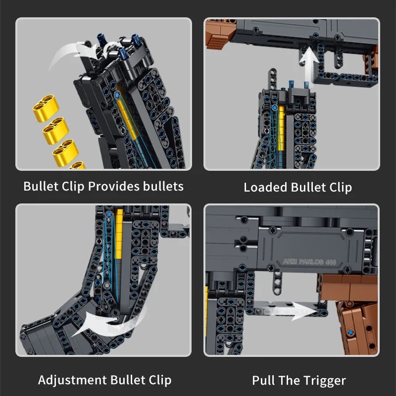

Military Weapons series AKM Assault Rifle Gun Model Bricks Building Blocks Toys for Children Gifts Kids 1508Pcs
