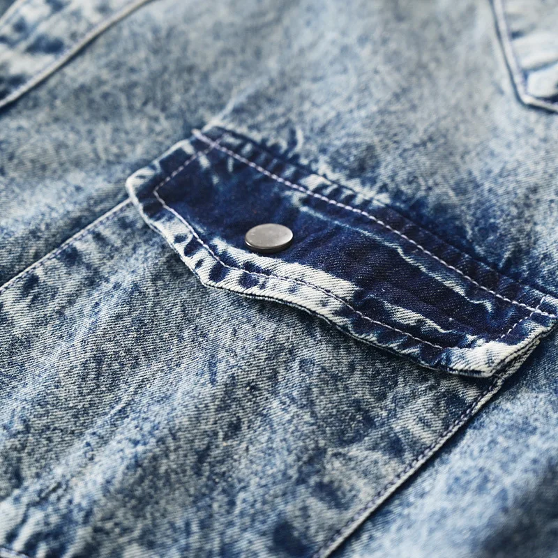 

2021 Spring New Men'S Denim Long-Sleeved Shirt High-End Quality Casual Fashion All-Match Shirt Business Classic Slim Clothing