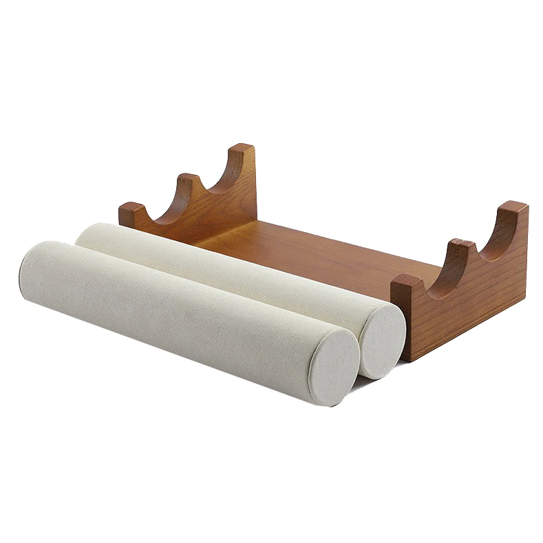 

2Pcs Solid Wood Single Layer Bracelet Holder Watch Display Props Bracelet Hair Ring Head Rope Jewelry Storage Rack