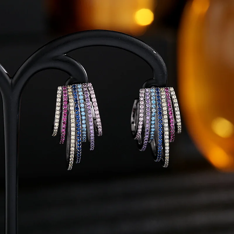 

Irregular Geometric Multi-layer Earrings Large for Women Zircon Metal Trend Fashion Jewelry Accessories
