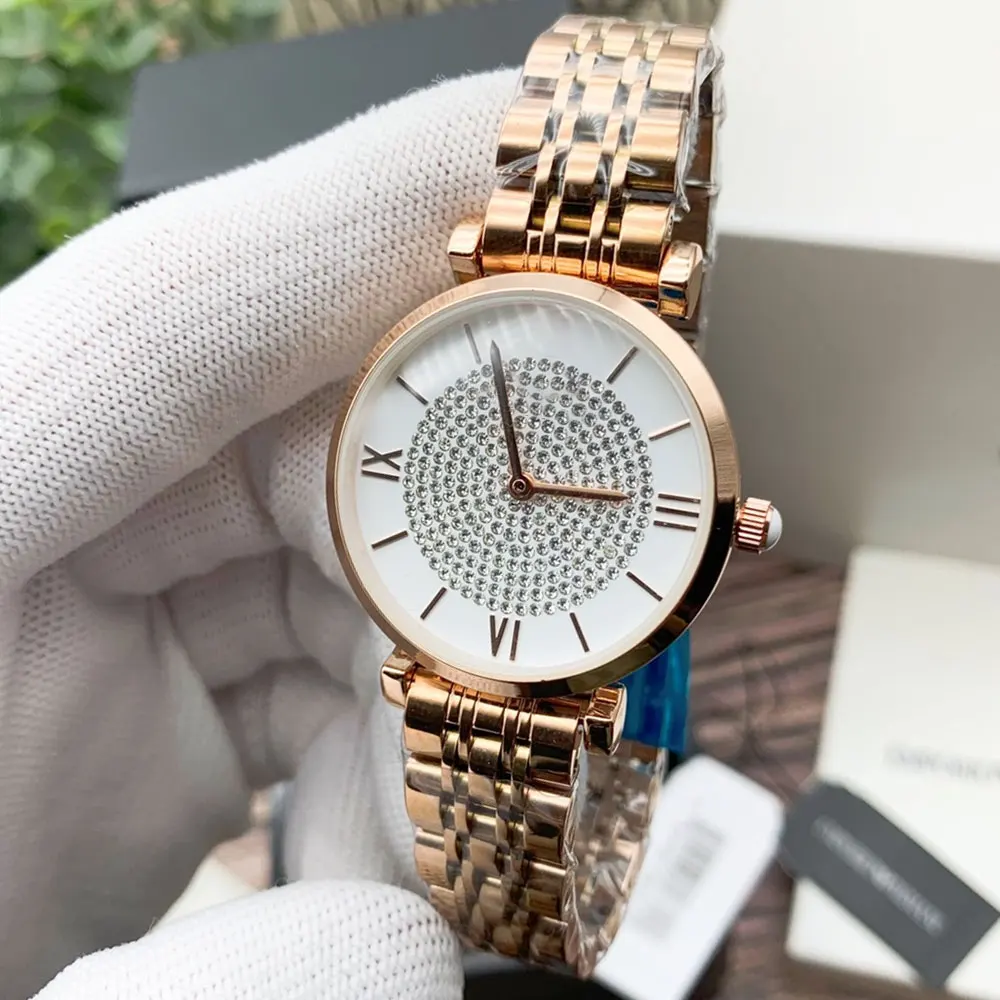 

Часы наручные женские кварцевые со стразами, с ремешком из стали