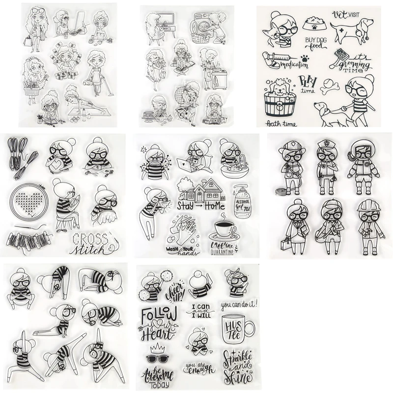 Прозрачный силиконовый штамп для девочек на каждый день занятий спортом работы