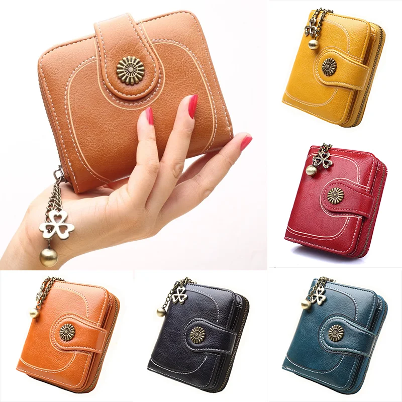 Женский кошелек в стиле ретро 2021 короткие мужские сумки многофункциональный на