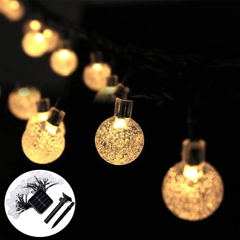 

Merry Christmas Solar Bubble Ball String Lights Garland Christmas Decorations for Home Christmas Ornaments New Year 2022 Navidad