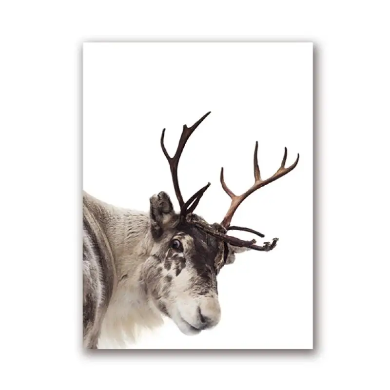 

Reindeer Poster Print Winter Wall Art Canvas Painting Nordic Christmas Snow Covered Trees Picture Home Decor Scandinavian Art