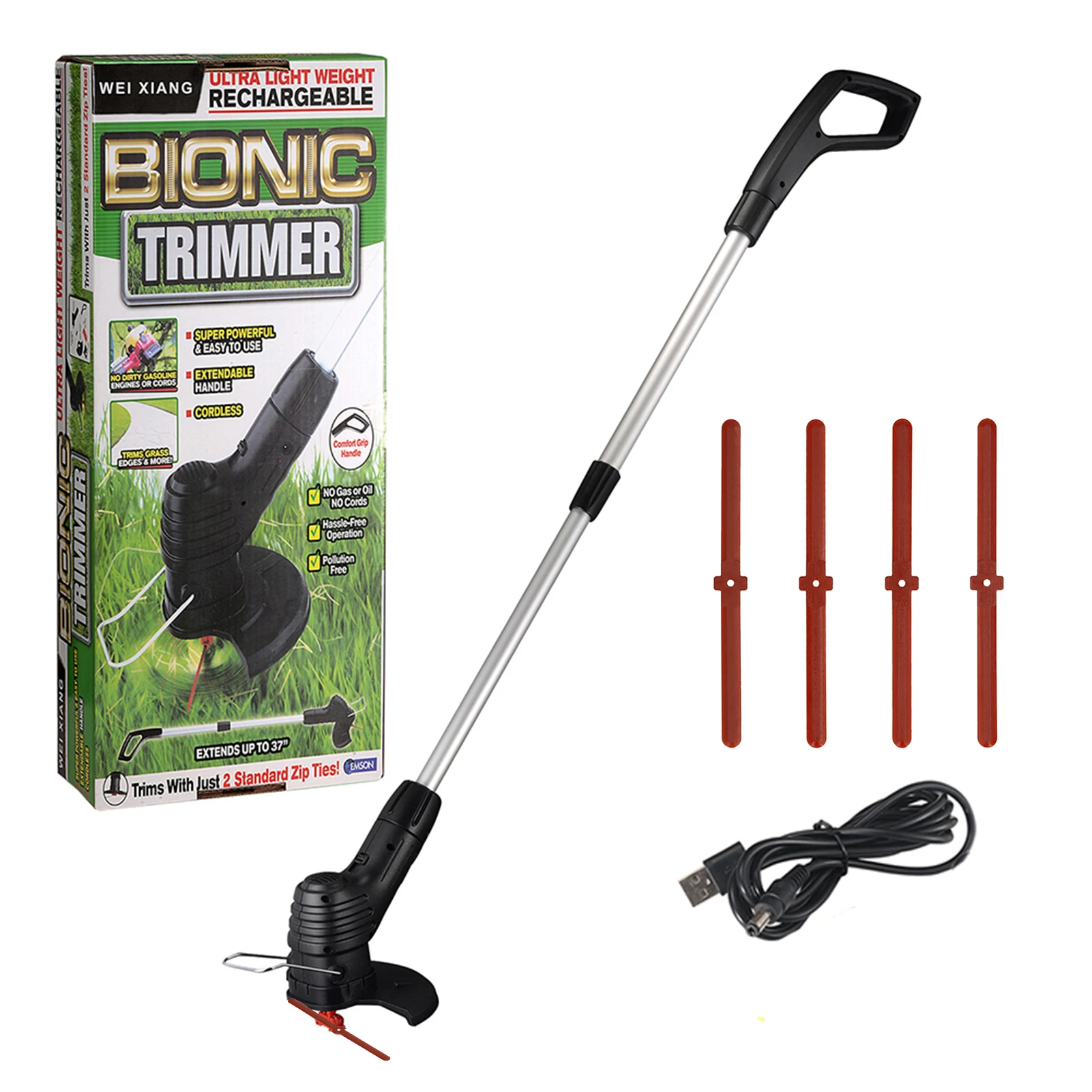 

Портативная Беспроводная электрическая газонокосилка, ручной легкий косилка, триммер с зарядкой от USB, устройство для удаления сорняков