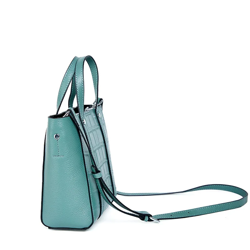 

YourSeason Ladies Bucket Bag Fashion Crocodile Pattern Cowhide Shoulder Crossbody Women 2021 Luxury Handbag Genuine Leather