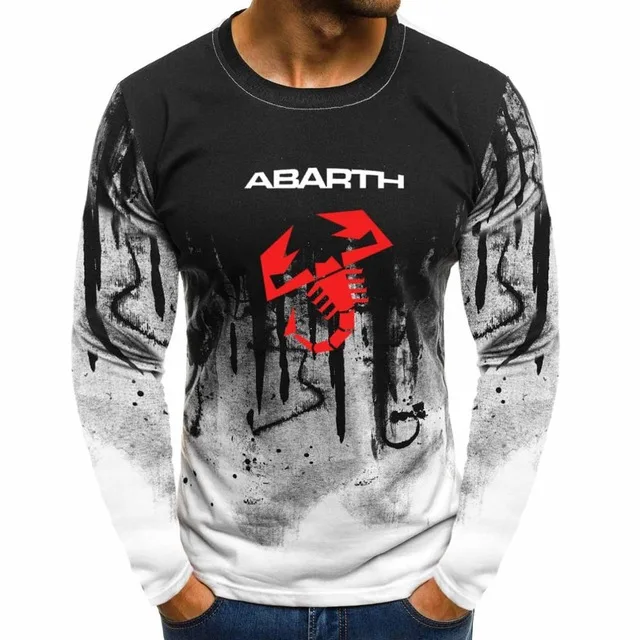 

New Gradient O neck pullover Sweatshirts Abarth Car Logo Printed Casual Cotton Men Hoodies Hip Hop Harajuku Men Clothing 8