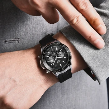 LIGE Top Brand Luxury Sports Men Quartz Wristwatch Mens Watches Silicone Strap Waterproof Watch For Men Relogio Masculino+Box Other Image