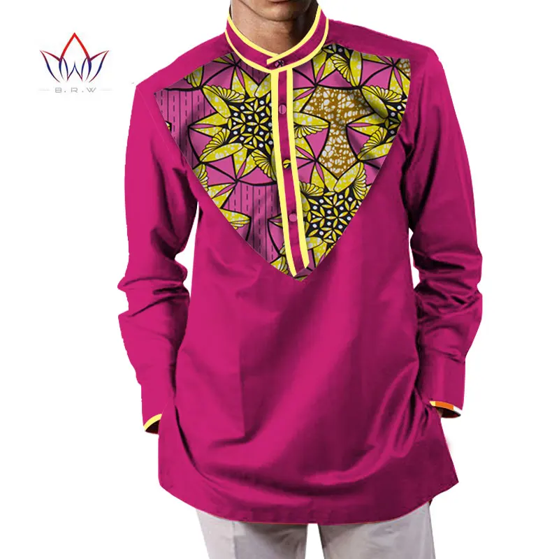Летняя мужская африканская одежда dashikis camisa masculina батик Печать Топы мужские натуральный хлопок рубашки BRW WYN232