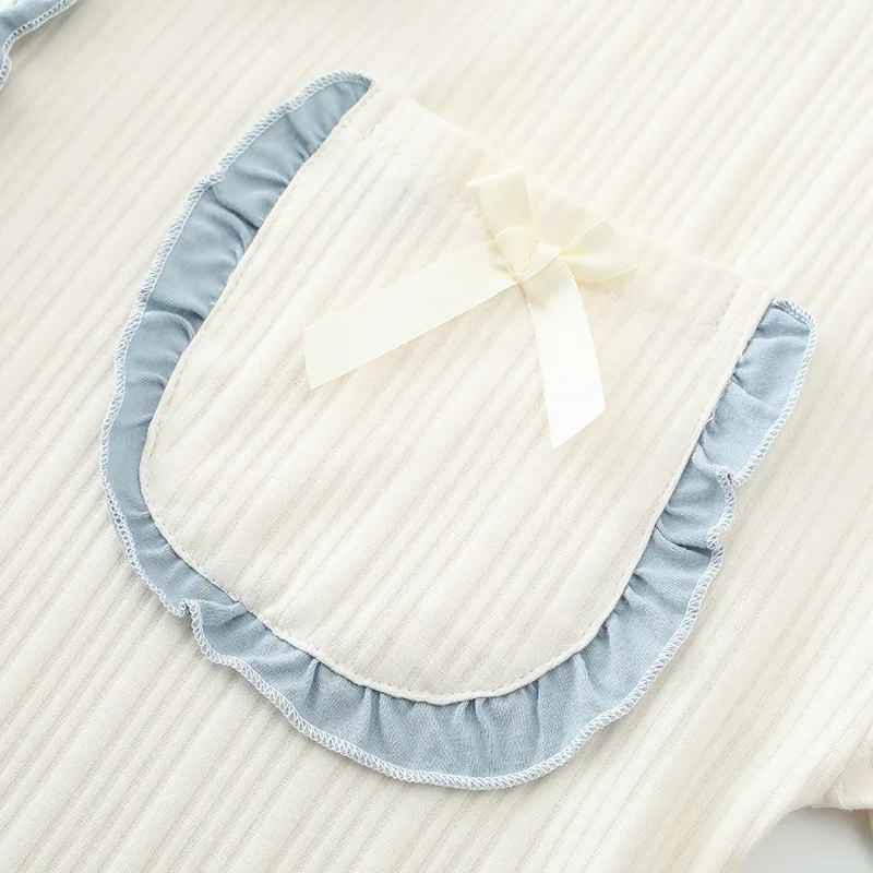 Autumn Winter Knitted Cotton Women Pajamas Set Long Sleeve Turn-down Collar Cardigan Loose Soft M-4XL Female Homewear