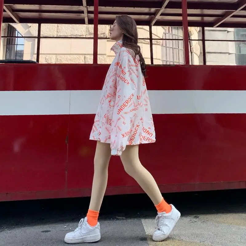 

Sun protection jacket women's spring and summer 2021 new all-match printing casual Korean loose couple sun protection clothing