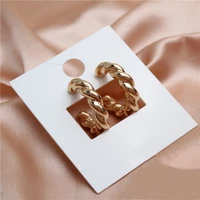 european and american new c ring bright surface hemp wreath earrings temperament personality exaggerated rock men and womens ea