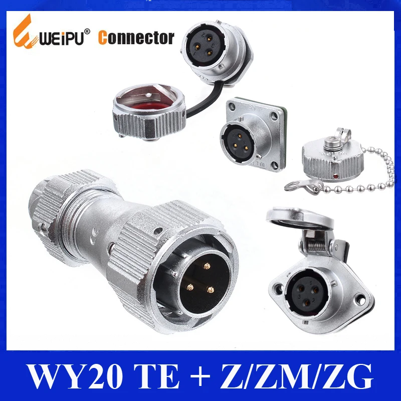 Женский квадратный фланцевый панельный разъем WY20 TE + Z ZM ZG 2 3 4 5 6 7 9 12-контактный