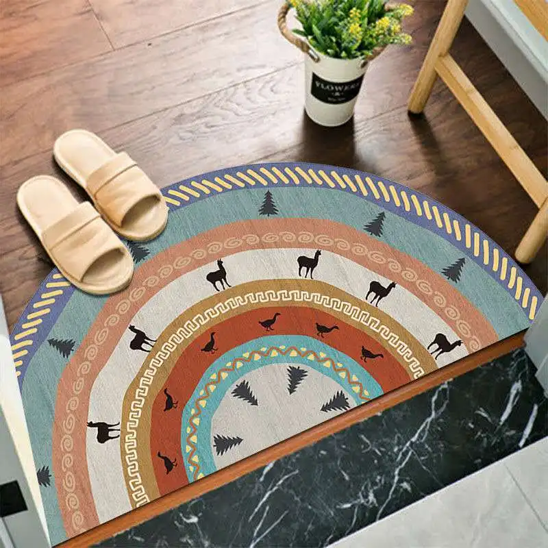 

Fyjafon Floor Mat Printed Non Slip Door Mat Soft Bathroom Living room Mat Absorbent Mat Half Round 40*80/45*90/60*120
