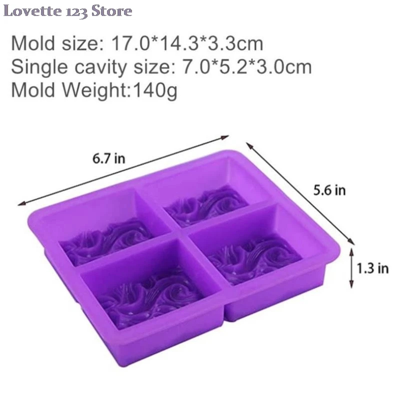 

4-cavity wavy flower silicone handmade soap mold Cake mold DIY aromatherapy
