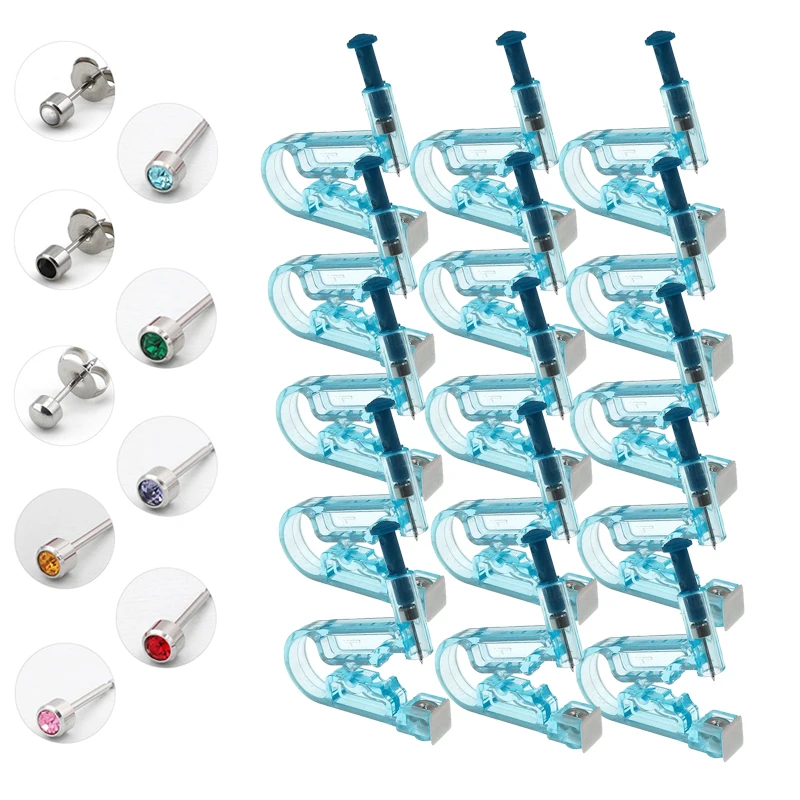 

2/5/10/15pcs Disposable Ear Piercing Gun Kit Safety Surgical Earring Piercer Tool Machine Kit Studs Nose Lip Navel Body Jewelry