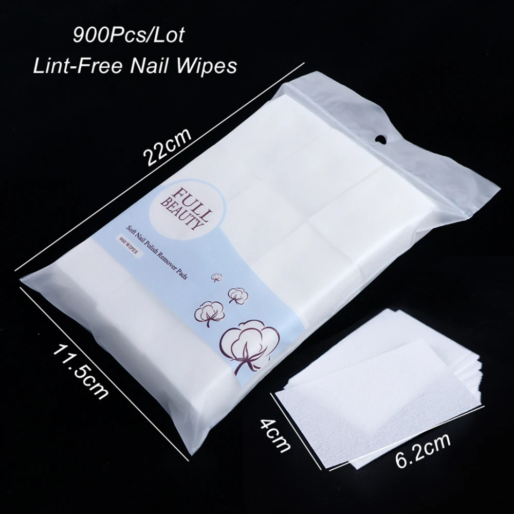 

900 Pcs Gel Nail Polish Remover Cotton Pads Soft Lint-Free Wipes Cotton Napkins Remover Pads Nail Art Cleaner Tools High Quality