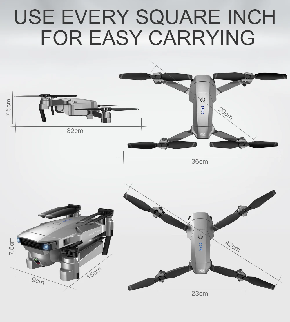 Лучший Дрон с GPS 4K камера 16 МП HD Wi-Fi FPV RC Квадрокоптер складной Селфи видео в