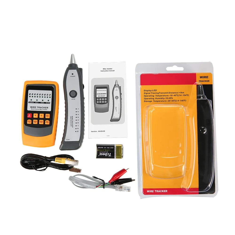 

LAN Network Cable Tester Cat5 Cat6 RJ45 UTP STP Detector Line Finder Telephone Wire Tracker Tracer Diagnose Tone Tool Kit