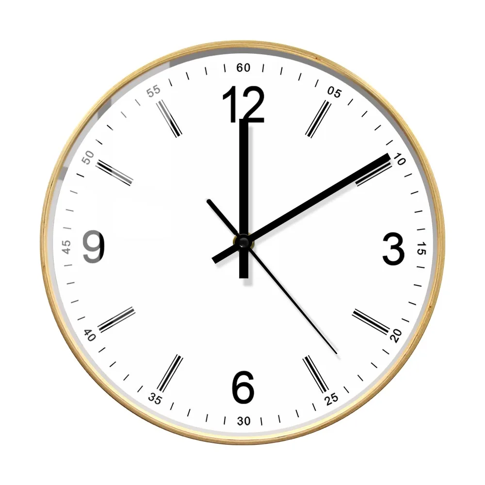 

Simple Design Silent Non-Ticking Quartz Wall Clock For Living Room Bedroom Woodern Frame Minimal Clock Wall Watch Home Decor