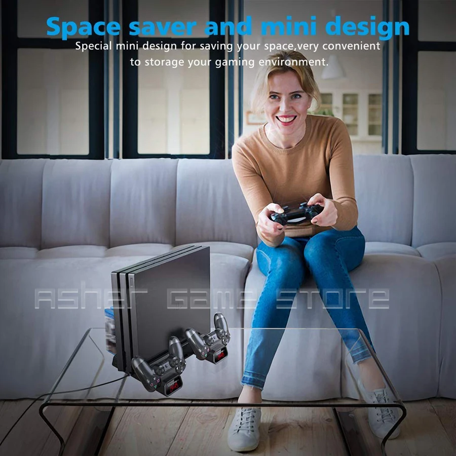 Док-станция для PS4 Slim Pro вертикальная подставка 2 геймпадов вентилятора Поддержка