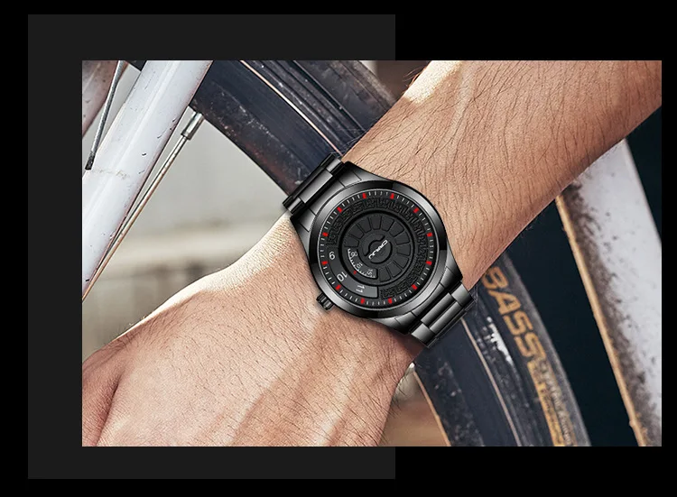 Бренд crrju мужские часы стальной полосы Мода Повседневная Концепция Креативные