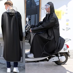 Дождевик женскиймужской, с двумя полями, на молнии, с капюшоном, мотоциклетный дождевик, 2020