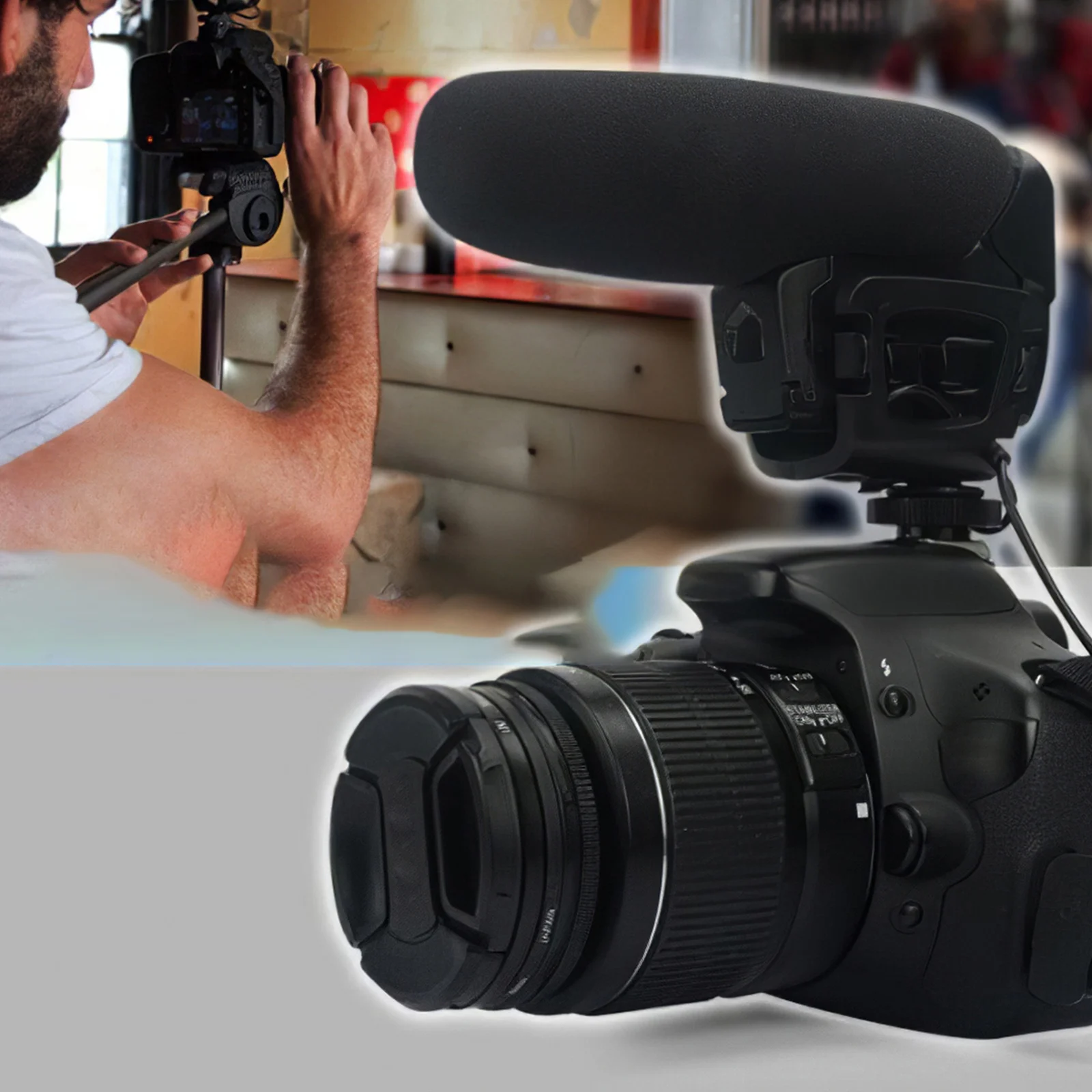 

Universal Condenser Microphone Shotgun Video Microphone Camera External Microphone For Interview Outdoor Live Broadcast