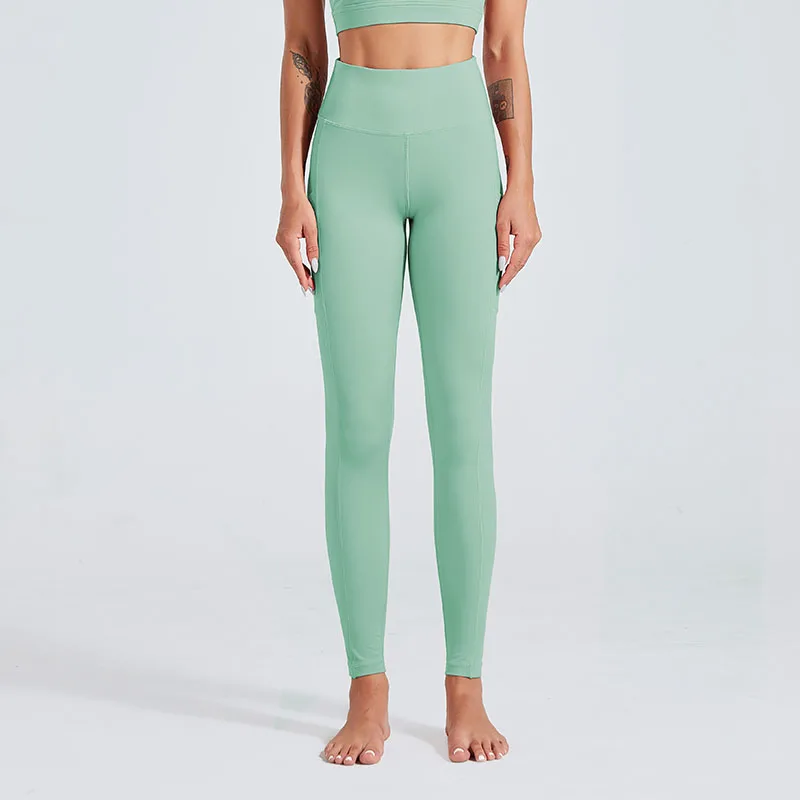Y6072 Green Nessaj женские леггинсы для спортзала с высокой талией, для фитнеса, леггинсы, штаны, женские тренировочные спортивные вязаное нейлоновое леггинсы для девочек цельные пуш-ап Повседневное брюки - Цвет: Y6072 Green
