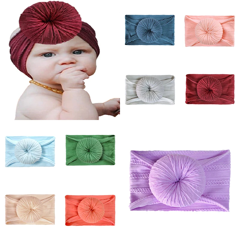 Нейлоновые вязаные повязки на голову в виде пончика зимние широкие хлопковые